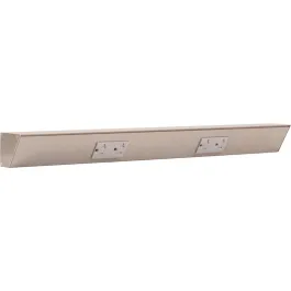 Task Lighting 24" Angled Power Strip - 2 Gray Duplex Receptacles - Satin Nickel