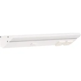 Task Lighting 12.5" Lighted Power Strip w/ Switch - 2 White Single Receptacles - 4000K - 400 Lumens - 120V - White