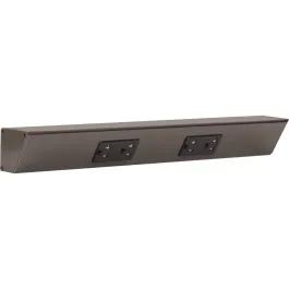 Task Lighting 18" Angled Power Strip - 2 Black Duplex Receptacles - Bronze