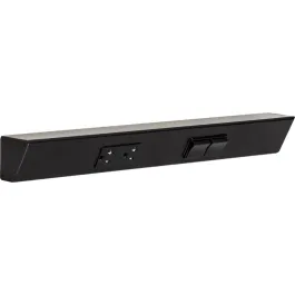 Task Lighting 18" Angled Power Strip - 1 Black Duplex Receptacle - 2 Black Right Side Switches - Black