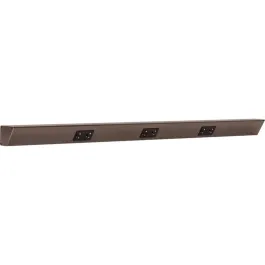 Task Lighting 42" Angled Power Strip - 3 Black Duplex Receptacles - Bronze