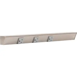 Task Lighting 18" Slim Profile Angled Power Strip - Right Wire Entry - 3 Single Gray Receptacles - Satin Nickel