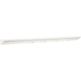 Task Lighting 36.5" Lighted Power Strip w/ Switch - 4 White Single Receptacles - 2700K - 1,200 Lumens - 120V - White
