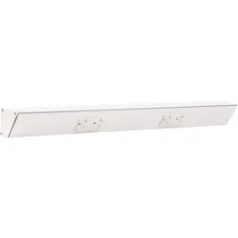 Task Lighting 24" Angled Power Strip - 2 White Duplex Receptacles - White