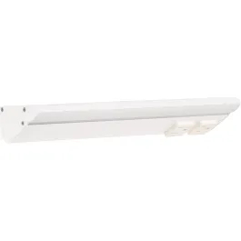 Task Lighting 12.5" 6W Lighted Power Strip - 2 Receptacles - 2700K - 600 Lumens - 12V - White