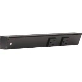 Task Lighting 12" Slim Profile Angled Power Strip - Left Wire Entry - 2 Single Black Receptacles - Black