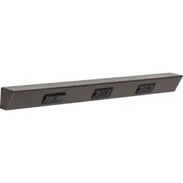 Task Lighting 24" Angled Power Strip - 2 Black Duplex Receptacles - 2 Black Left Side Switches - Bronze