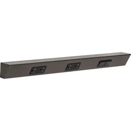 Task Lighting 24" Angled Power Strip - 2 Black Duplex Receptacles - 2 Black Right Side Switches - Bronze