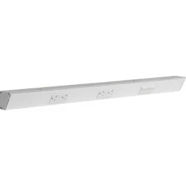 Task Lighting 30" Angled Power Strip - 2 White Duplex Receptacles - 2 White Right Side Switches - White