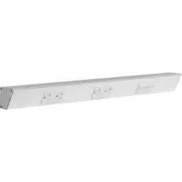 Task Lighting 24" Angled Power Strip - 2 White Duplex Receptacles - 2 White Right Side Switches - White