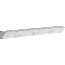 Task Lighting 24" Angled Power Strip - 2 White Duplex Receptacles - 2 White Left Side Switches - White