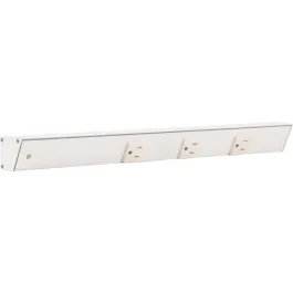 Task Lighting 18" Slim Profile Angled Power Strip - Left Wire Entry - 3 Single White Receptacles - White