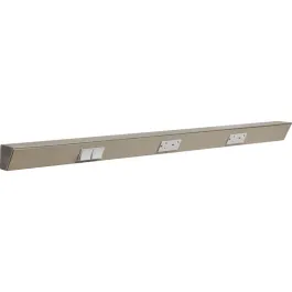 Task Lighting 36" Angled Power Strip - 2 Gray Duplex Receptacles - 2 Gray Left Side Switches - Satin Nickel