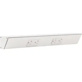 Task Lighting 18" Angled Power Strip - 2 White Duplex Receptacles - White