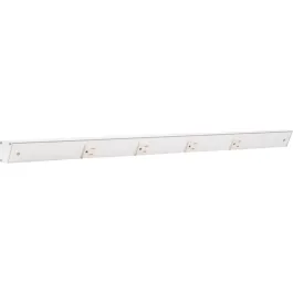 Task Lighting 30" Slim Profile Angled Power Strip - 4 Single White Receptacles - White