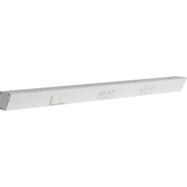Task Lighting 30" Angled Power Strip - 2 White Duplex Receptacles - 2 White Left Side Switches - White