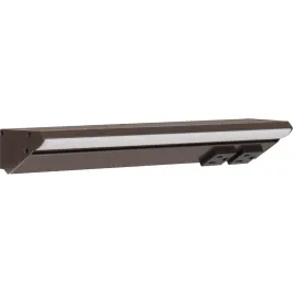 Task Lighting 12.5" 6W Lighted Power Strip - 2 Receptacles - 2700K - 600 Lumens - 12V - Bronze
