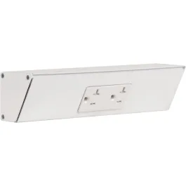 Task Lighting 9" Angled Power Strip - 1 White Duplex Receptacle - White