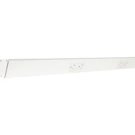 Task Lighting 48" Angled Power Strip - 3 White Duplex Receptacles - White