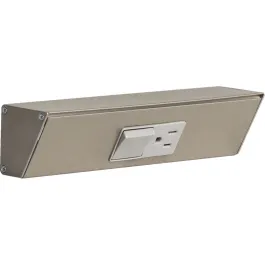 Task Lighting 9" Angled Power Strip - 1 Gray Single Receptacle / Switch - Satin Nickel