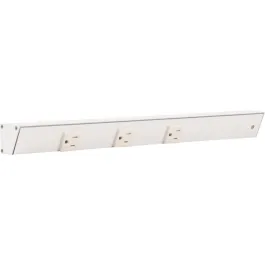 Task Lighting 18" Slim Profile Angled Power Strip - Right Wire Entry - 3 Single White Receptacles - White