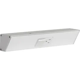 Task Lighting 12" Angled Power Strip - 1 White Single Receptacle / Switch - White