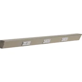Task Lighting 30" Angled Power Strip - 2 Gray Duplex Receptacles - 2 Gray Left Side Switches - Satin Nickel