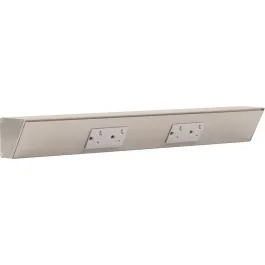 Task Lighting 18" Angled Power Strip - 2 Gray Duplex Receptacles - Satin Nickel