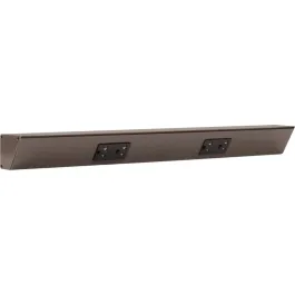 Task Lighting 24" Angled Power Strip - 2 Black Duplex Receptacles - Bronze