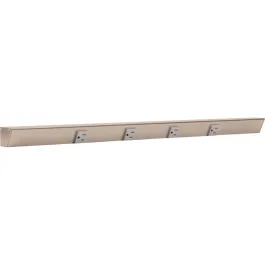 Task Lighting 30" Slim Profile Angled Power Strip - 4 Single Gray Receptacles - Satin Nickel