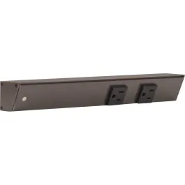 Task Lighting 12" Slim Profile Angled Power Strip - Left Wire Entry - 2 Single Black Receptacles - Bronze