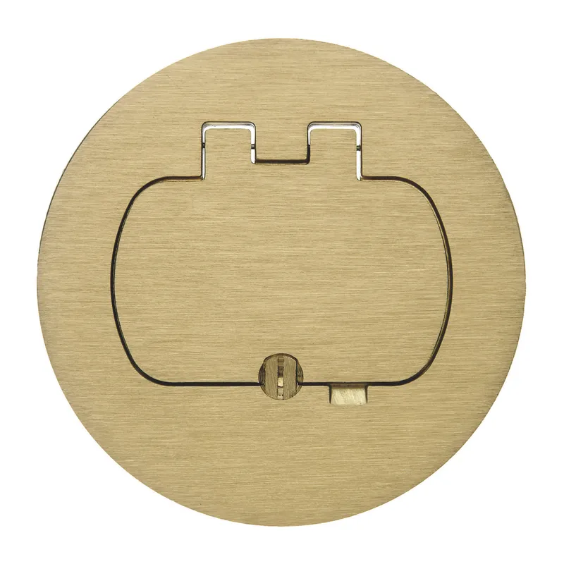 5" Round Cover, Single Door Type, Brass