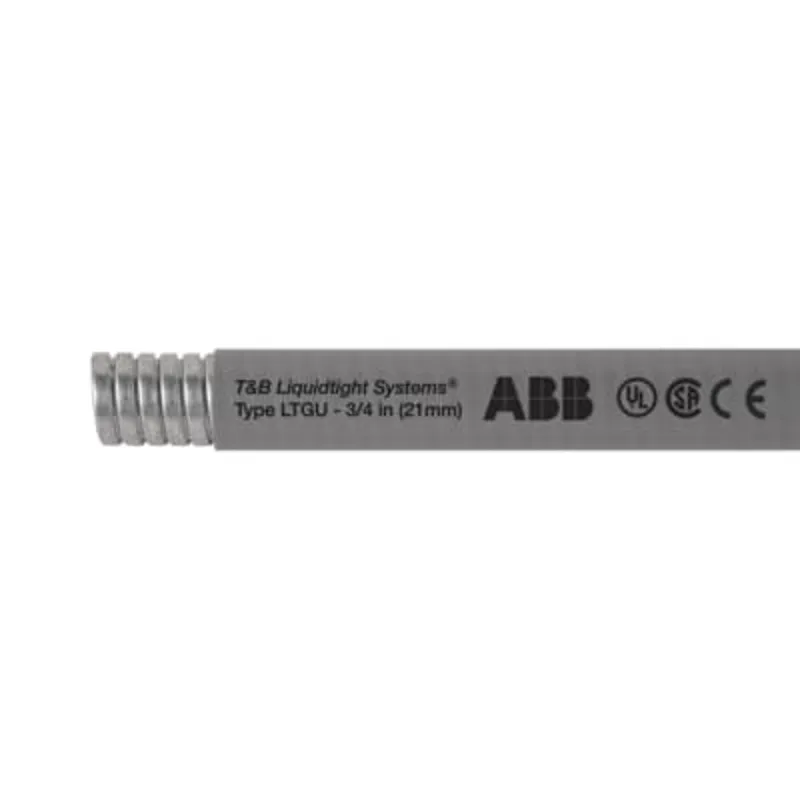 Liquidtight Flexible Metallic Conduit, Type LTGU, 1/2", 100' Length, Steel/PVC