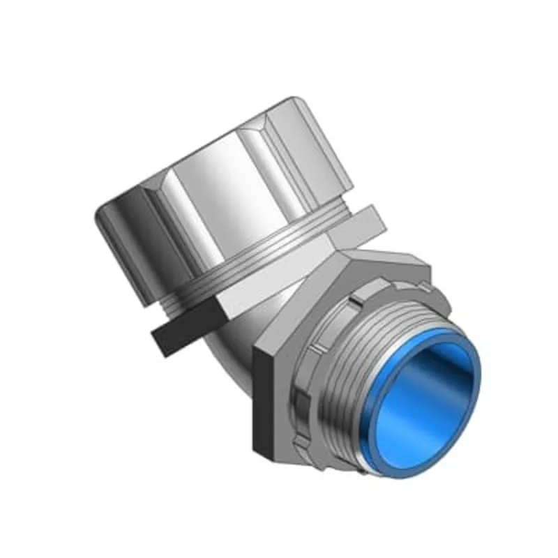 Liquidtight Connector, 45°, 1/2", Insulated, Malleable Iron
