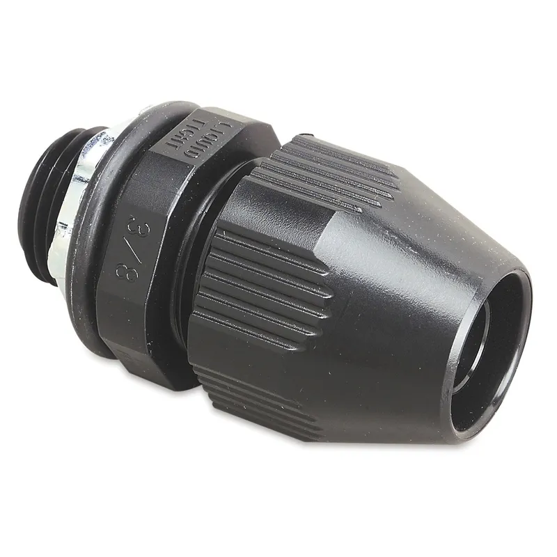 Liquidtight Connector, 1/2", Straight, Bullet Type, Non-Metallic