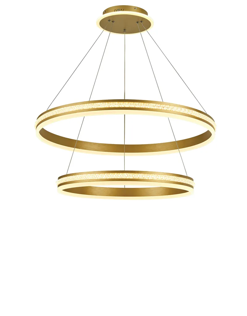 Aurora LED 32 inch Brushed Gold Dining Chandelier Ceiling Light