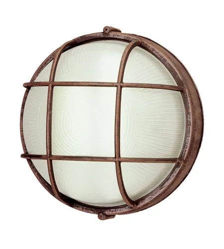 Aria 1 Light 8 inch Rust Outdoor Bulkhead