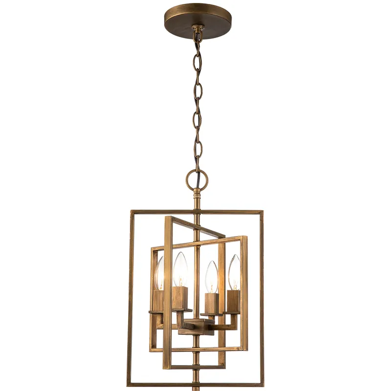 El Capitan 4 Light 14 inch Antique Gold Pendant Ceiling Light