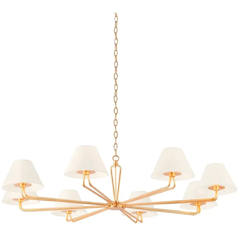 Ozias 8 Light 50 inch Vintage Gold Leaf Chandelier Ceiling Light