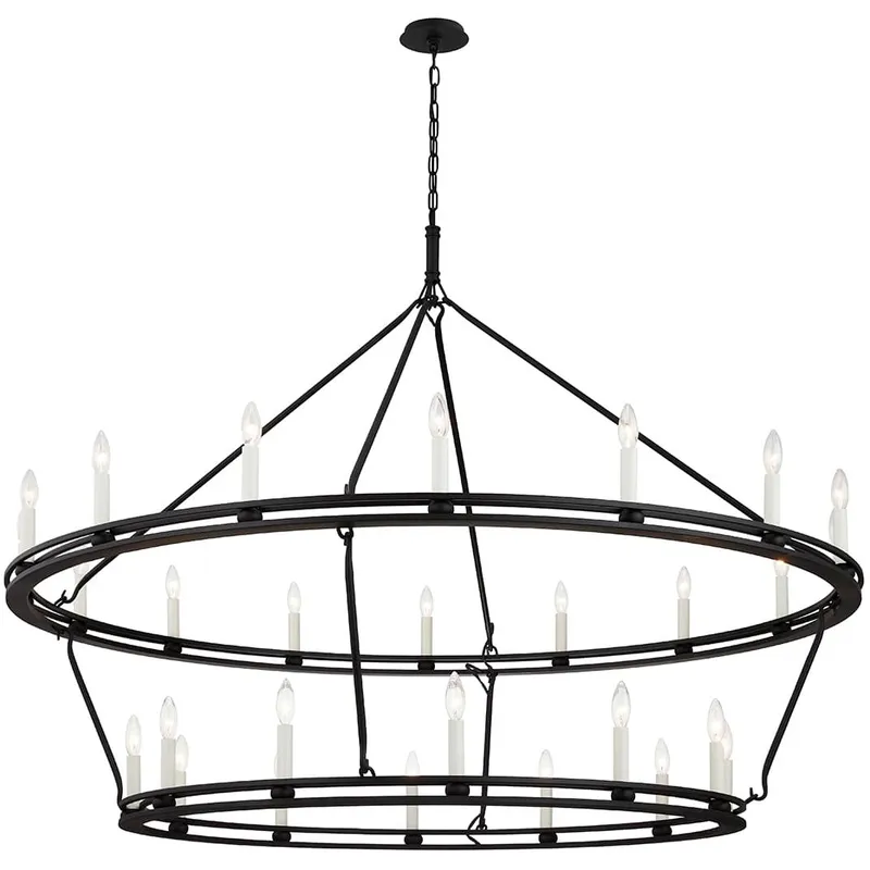 Sutton 28 Light 52.25 inch Textured Black Chandelier Ceiling Light
