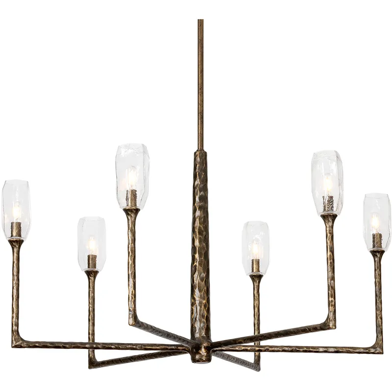 Lyle 6 Light 48 inch Black Patina Gold Chandelier Ceiling Light