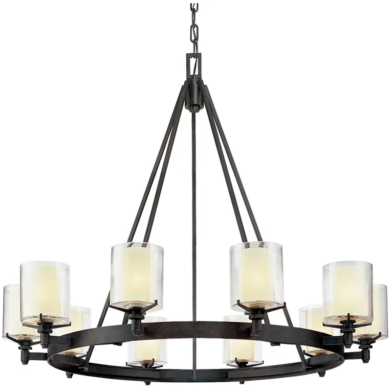 Arcadia 10 Light 39.75 inch Textured Iron Chandelier Ceiling Light