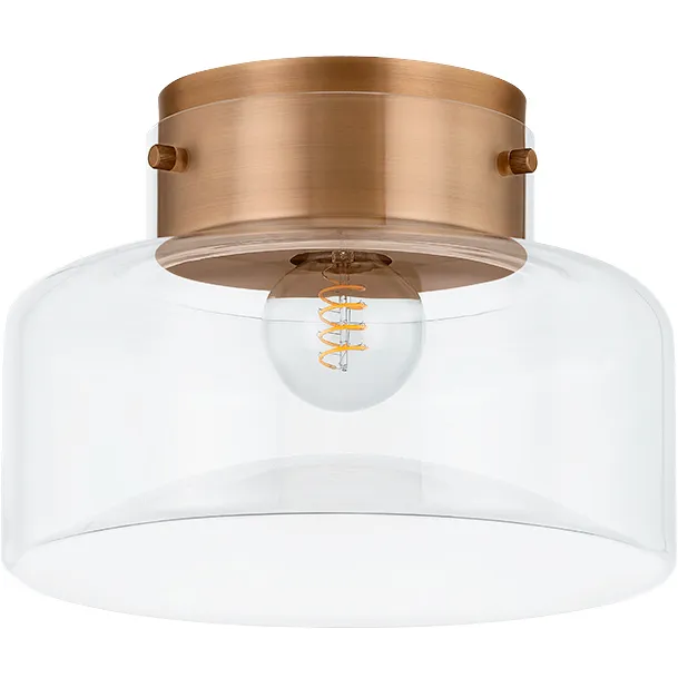 Bellow 1 Light 13 inch Patina Brass Flush Mount Ceiling Light