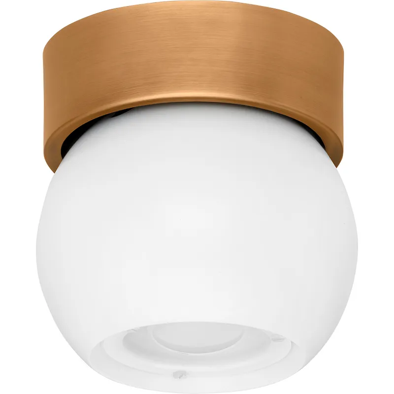 Odin 1 Light 5.5 inch Patina Brass and Soft White Flush Mount Ceiling Light