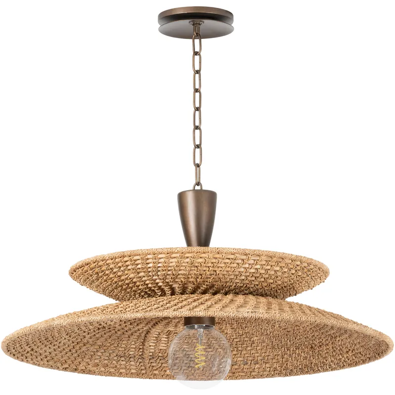 Landry 1 Light 30 inch Bronze Leaf Pendant Ceiling Light