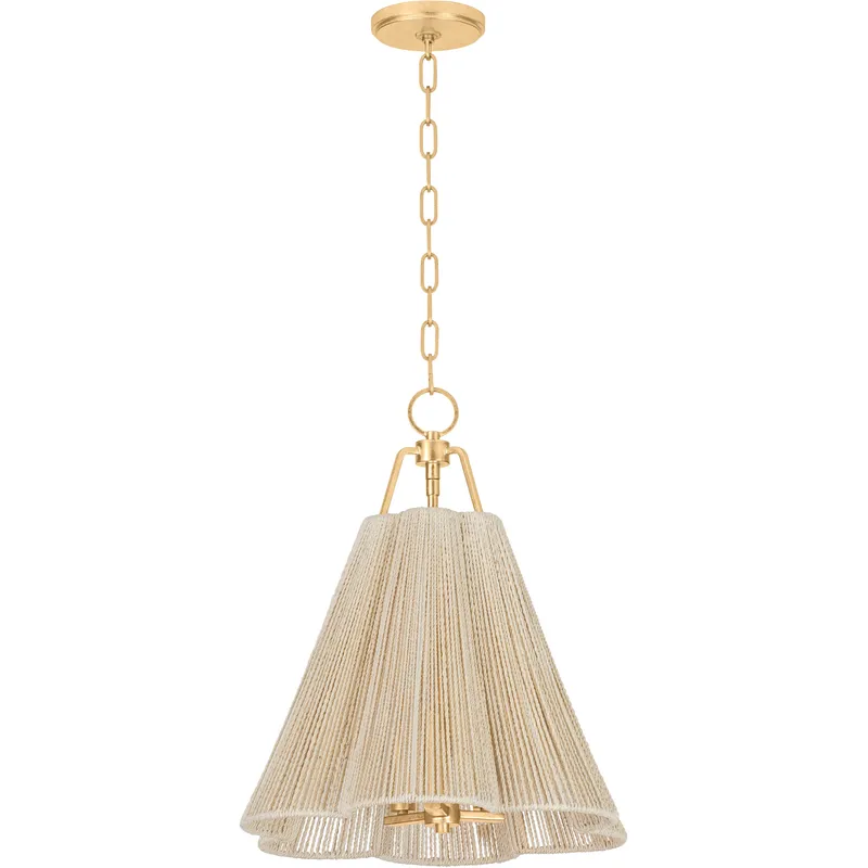 Sonoma 3 Light 18 inch Vintage Gold Leaf Pendant Ceiling Light