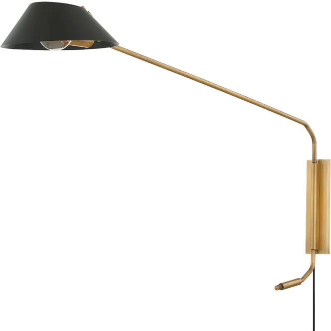Sacramento 1 Light 9 inch Patina Brass/Soft Black Plug-in Sconce Wall Light