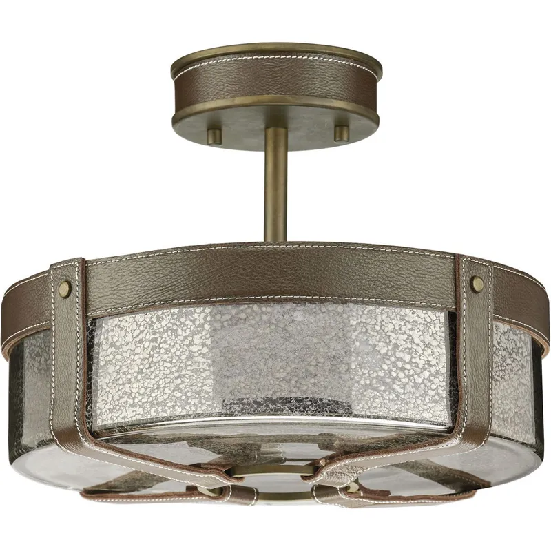 Frenchman Bay 4 Light 14.38 inch Aged Brass Semi-Flush Mount Ceiling Light, Design Series
