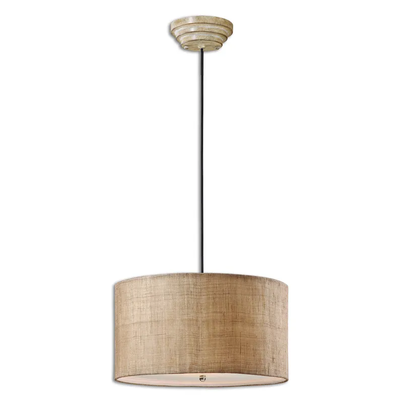 Dafina 3 Light 22 inch Antiqued Burlap Weave Hanging Shade Ceiling Light