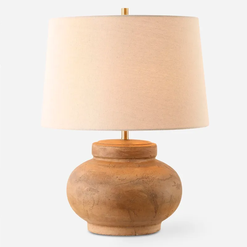 Urbino 22.25 inch 150.00 watt Distressed Terracotta and Brushed Antique Brass Table Lamp Portable Light